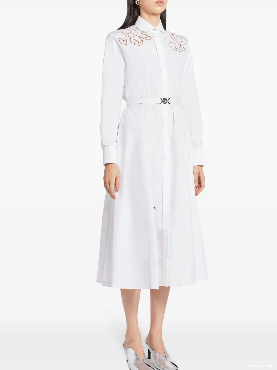 Affordable Women Sangallo dress Versace shirt embroidered 0722